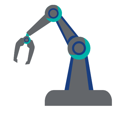 Icon of robotic arm with end effector
